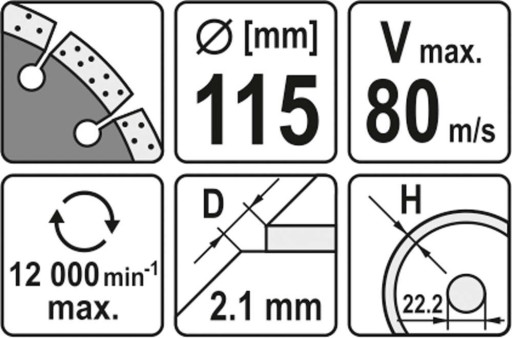 DIAMANTOVÝ KOTÚČ NA REZANIE BETÓNOVÝCH TEHEL 115mm