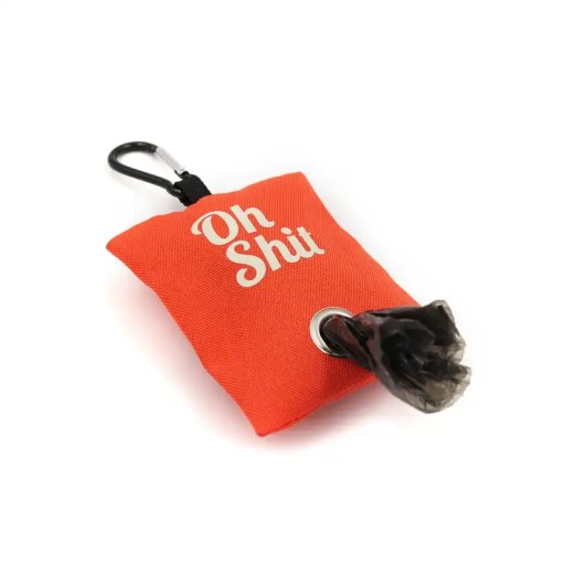 Oh Shit Dog Waste Bag Pouch Pink