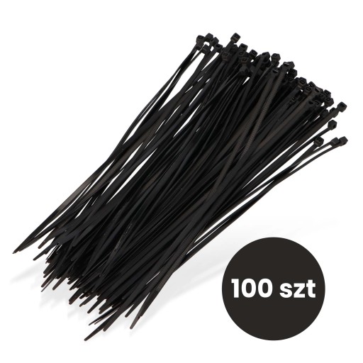 100x sťahovacie pásky Káblové pásky Zipsy 3,6 x 250 mm Silné UV sťahovacie pásky