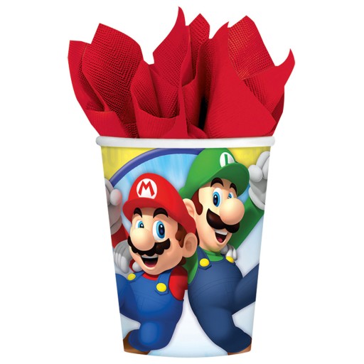 Papierové poháre Super Mario Bros 250 ml, 8 ks.