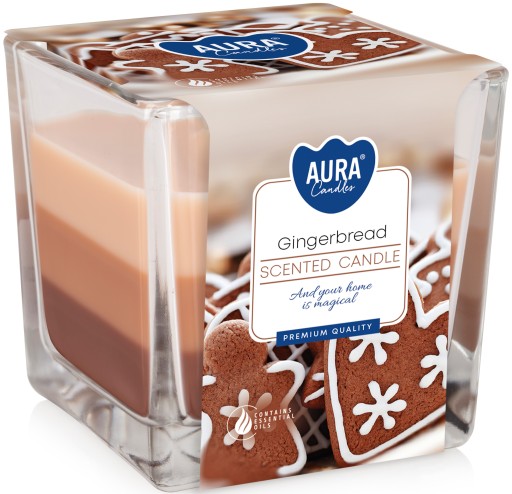 PARAFÍNOVÁ SVIEČKA VONNÁ SVIEČKA v SKLENE 32H 170G BISPOL GingerBREAD