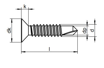 4,2x16 NEREZOVÁ KOVOVÁ SKRUTKA P KUŽUS SAMOVRTANIE 100ST