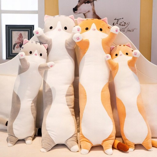 DLHÝ MASKOT MASKOT PLYŠOVÝ VANKÚŠ PRE MAČKU 50cm XXL