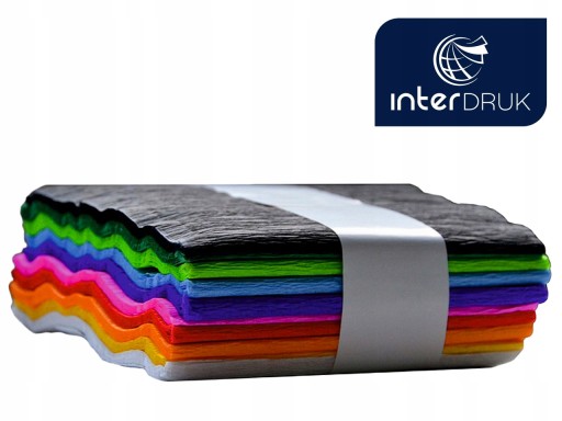 INTERDRUK hodvábny papier krčený Kocka 10x200 cm 10col