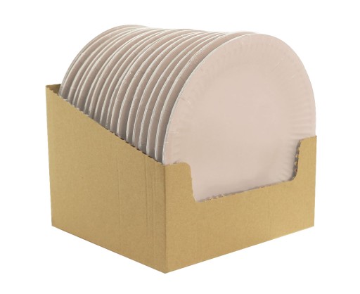 Svetloružové papierové taniere 18 cm 6 ks.
