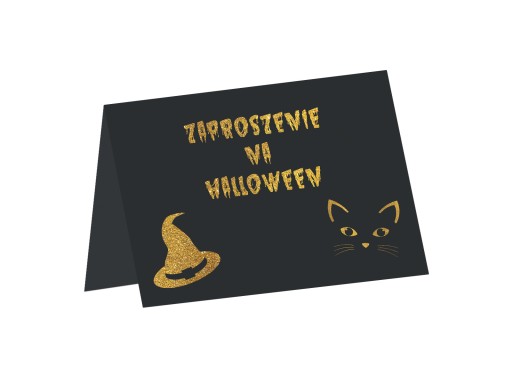 Halloweenske pozvánky Čarodejnica a mačka 6 ks