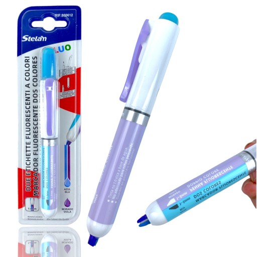 Dvojfarebný zvýrazňovač na fixky Blue Purple