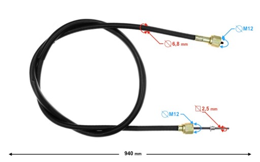 Kábel počítadla kilometrov GY6 4T 50 cm3 skúter Moretti