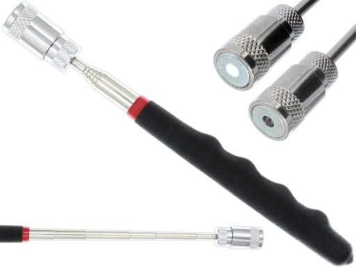 Magnetický uchopovač LED teleskopický magnet 82 cm