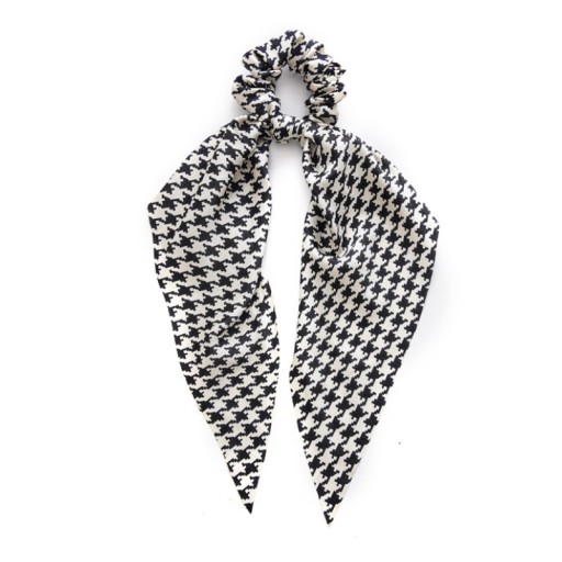 Vlasová elastická, dlhá šatka v štýle houndstooth, PIN UP GUM93