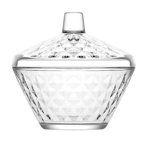Cukornička SUGAR BOWL sklenená nádoba s vrchnákom