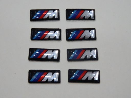 2x Nálepky s logom Emblémy na ráfiky volantov BMW MPOWER 17x9 mm strieborné
