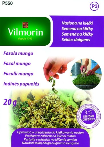 Mungo naklíčená fazuľa 20g Vilmorin Garden