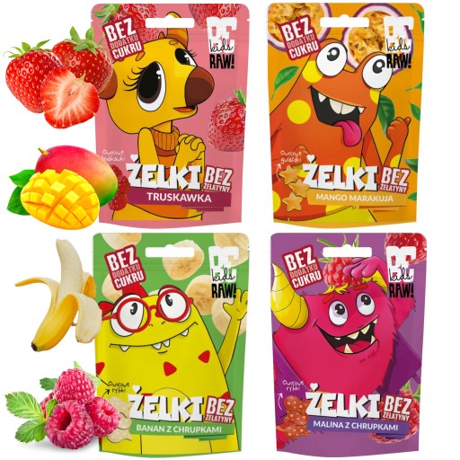 Sada želé BEZ CUKRU Mix príchutí vegánsky snack pre deti Purella 4x