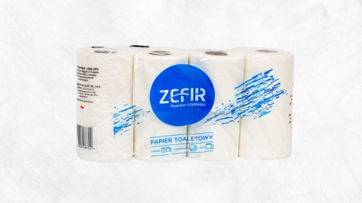 ABSORPČNÝ TOALETNÝ PAPIER JEMNÝ ZEFIR 8 VALCOV 250 PRUHOV 3 VRSTVA BIELA