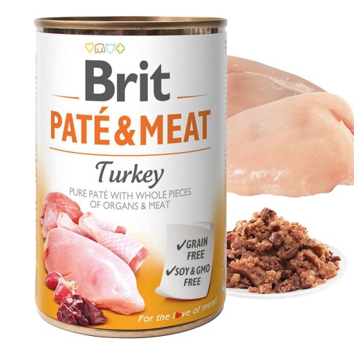 BRIT PATE & MEAT Mokré krmivo pre psov Morka 400g