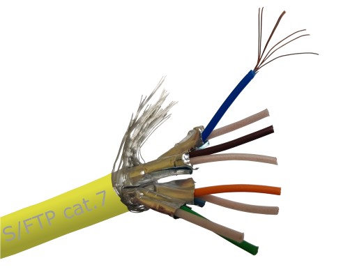 Ethernet krútená dvojlinka CAT7 S/FTP žltá 1m Telegartner