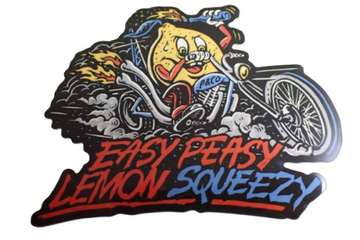 P&CO NÁLEPKA NA HARLEJ EASY PEASY LEMON SQUEEZY 10 x 9,1 cm