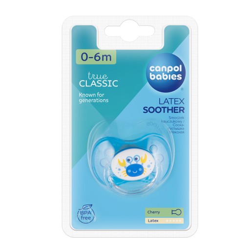 Canpol baby cumlík gumený 0-6m okrúhly modrý 22/606
