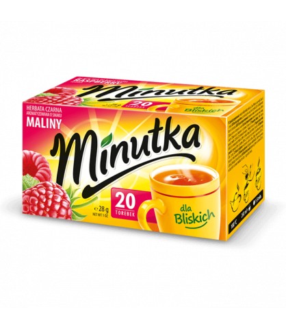 Klasický expresný čierny čaj s príchuťou maliny Čierny čaj 20T MInutka