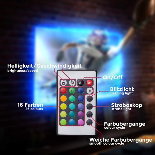 LED PÁS 10W - 2m - USB S DIAĽKOVÝM - PODSVIETENÍM TV