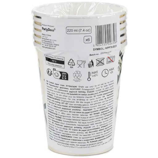 Papierové poháre GAMER pre fanúšika GAMING GAME narodeniny 220 ml 6 ks