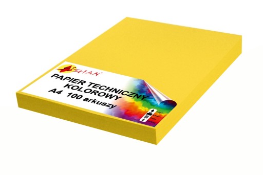 Technický papier A4 180g intenzívna žltá 50 listov