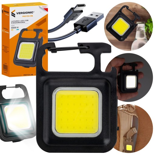 MINI LED COB BATERKA VRECKA 5v1 OTVÁRAČ, STOJAN, MAGNET, PRÍRUČKA NA KĽÚČE