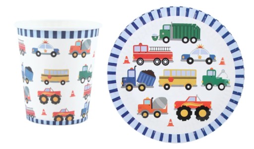Narodeninové papierové taniere CARS 18 cm jednorazové taniere