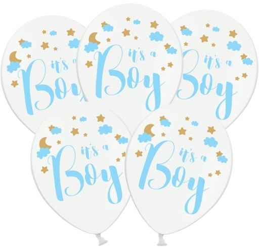 Latexové BABY SHOWER Balóny Blue It's a Boy 5 ks.