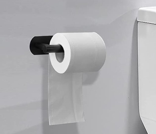 RÚČKA NA TOALETNÝ PAPIER BEZ VŔTANIA, SAMOLEPIACA, ČIERNA