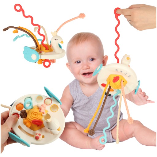 MONTESSORI BABY SENSORY HRAČKA PRE DETI DO KOČÍKU LABUŤ