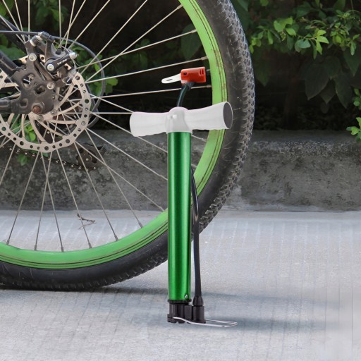 Nožná pumpa na bicykel s hadičkou, mix farieb