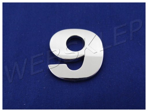 B6T09 ČÍSLA VEĽKÉ PÍSMENO CHROME 9 Deväť ZNAK