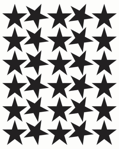 STARS Nálepky Hviezdy 5cm 30ks MATNÁ ČIERNA
