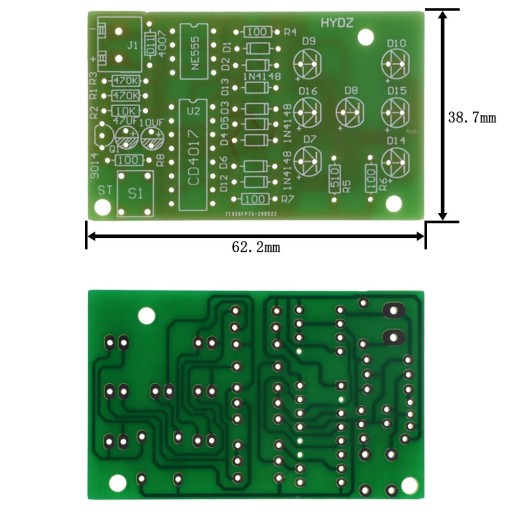 Elektronické kocky GREEN lekcie spájkovania DIY KIT