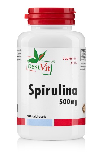 Spirulina 500 mg 200 tabliet Organic Pure Bestvit Detox