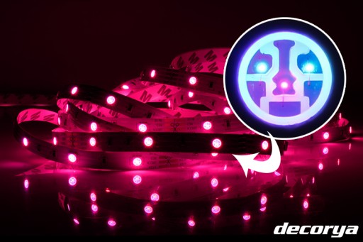 RGB LED PÁS, VIACFAREBNÝ, 2 metre rez