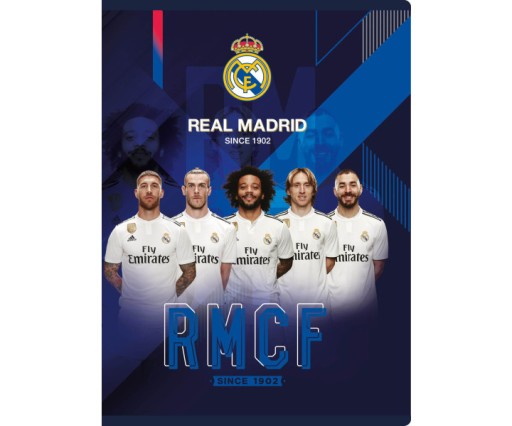 Zápisník A5 32k. ČERVENÁ TRI RIADKA REAL MADRID