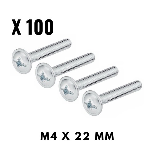 Metrické skrutky 100X M4X22 mm pre skľučovadlá DIN 967