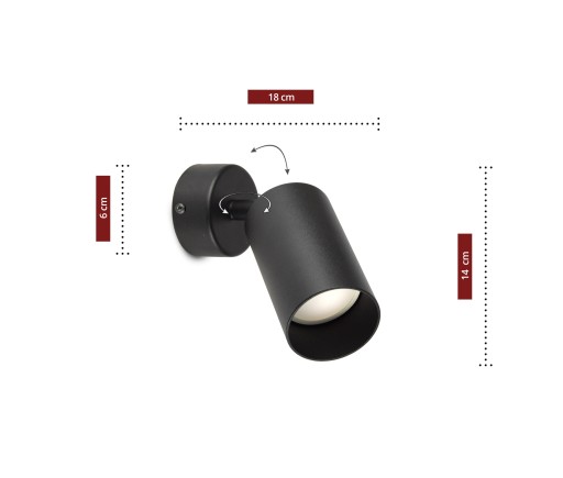 Nástenná lampa s pohyblivou trubicou kovová LED GU10