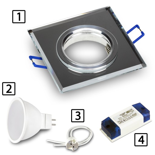 Halogénové svietidlo GLASS SQUARE MIRROR pre LED