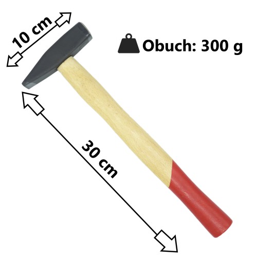 KOVANÉ ZÁMOKOVÉ KLADIVO 300g DREVENÁ RÚČKA