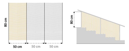 BÉŽOVÁ SIEŤ NA SCHODY 80cm ZABEZPEČENIE