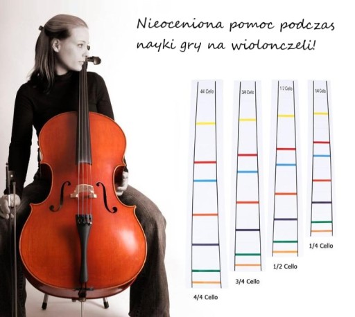 Nálepky s poznámkami pre violončelo husle 1/8