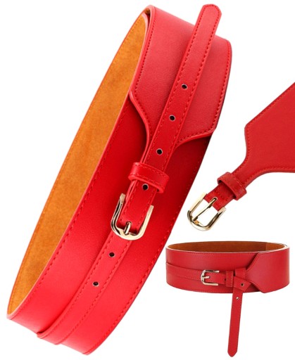 Dámsky široký korzetový opasok Guma Kožený Boho opasok Elastický, elegantný