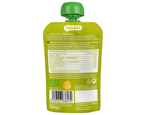 OVOCNÁ MUSSE Dezert Druhé raňajky Snack Tuba AVOCADO BERRY 6m+ 100g