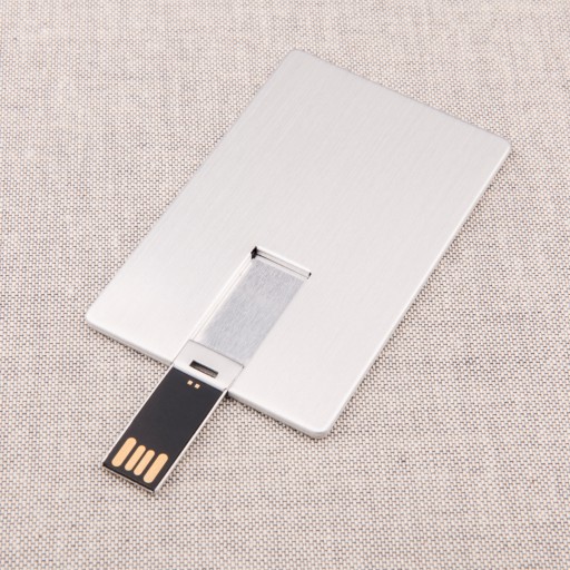 Kovová karta Pendrive 1 GB strieborná + gravírovanie