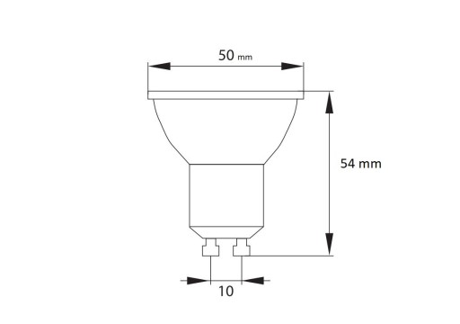 GU10 LED žiarovka 1W 230V 4500K 90lm 38° podhľad