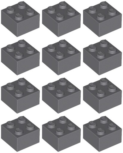 LEGO 3003 BRICK 2x2 tmavosivá NOVINKA (15g) 12 ks.